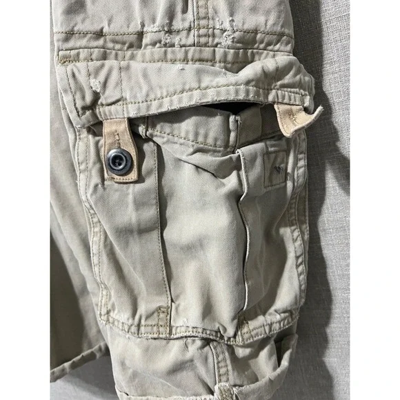 No Boundries Cargo Shorts Men's 30 Khaki Baggy Streetwear Distressed - Picture 4 of 9